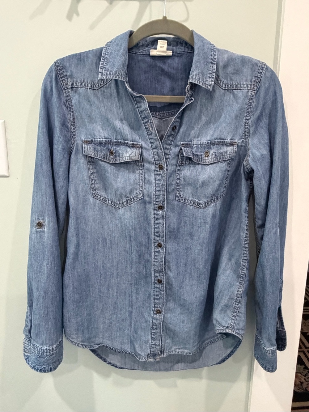 Cotton Lyocell blend Chambray / Denim Button-Up Shirt a.n.a. women’s XS